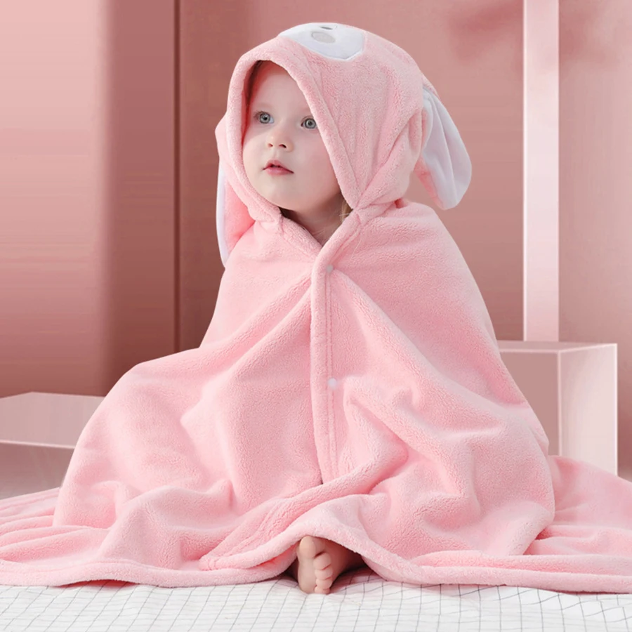 Kids Bathrobe Toddler Baby Hooded Towels Newborn Super Soft Bath Towel Blanket Warm Sleeping Swaddle Wrap for Infant Boys Girls