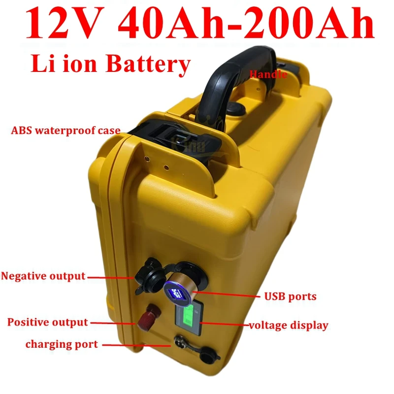 

waterproof 12v 80Ah 100ah 60Ah 150Ah lithium battery 12v 200ah li ion for Trolling Motor Fishing Inflatable Boat camping EV