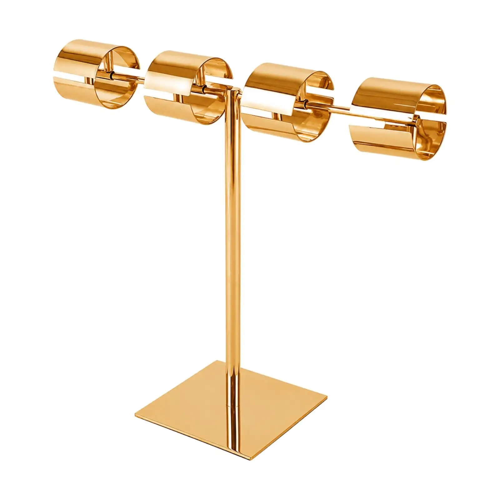 Stainless Steel Garment Display Rack Polished Freestanding Garment Display Rack with Square Base Versatile Compact for Showroom