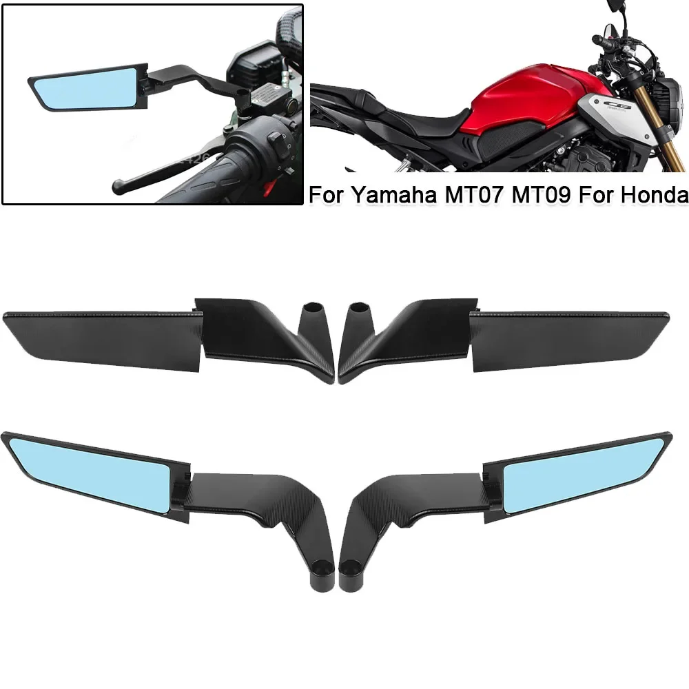 Motorcycle Rearview Mirrors Winglets Side Mirror Fairing Wing For Honda CB650F CB1000R For Yamaha MT07 MT09 For Kawasaki Z900