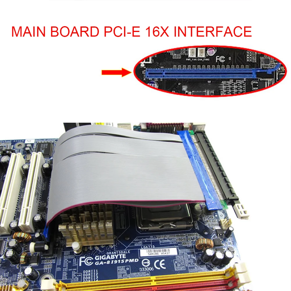 PCI-E PCI Express 16X Riser Card Extender Flexible Extension Cable DIY Electronics Fit for 1U 2U Small Case