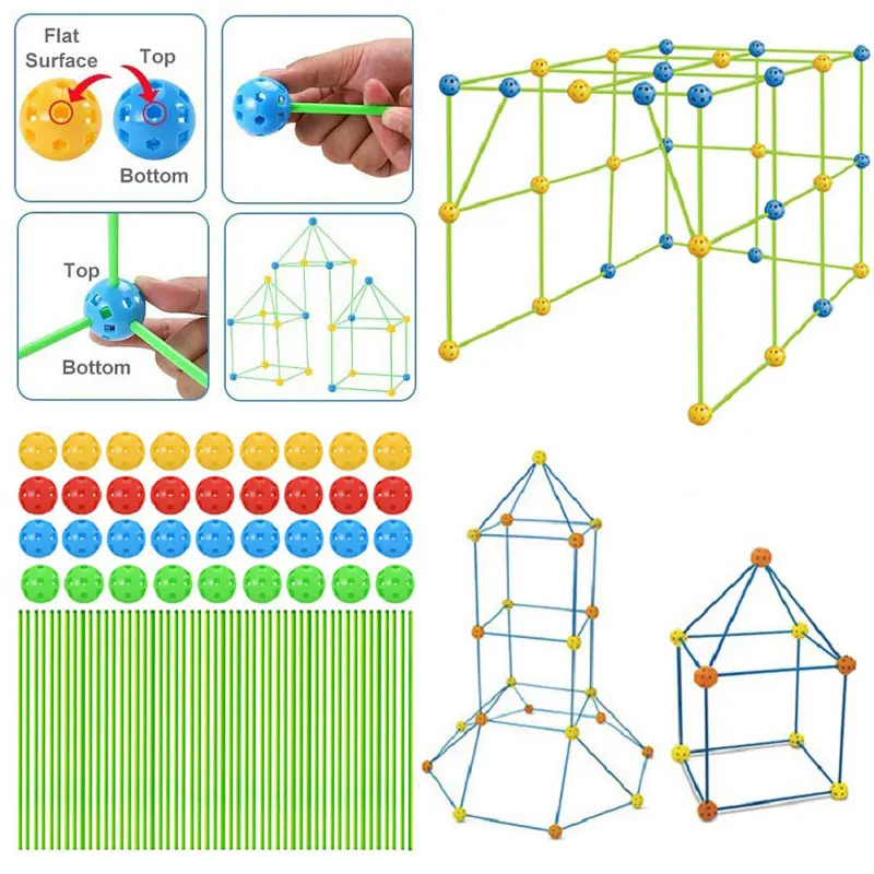 Bloques de construcción Fort creativos, tienda interior, Kit de bolas de plástico ABS de alta calidad, juegos Diy, juguetes educativos para niños, regalos