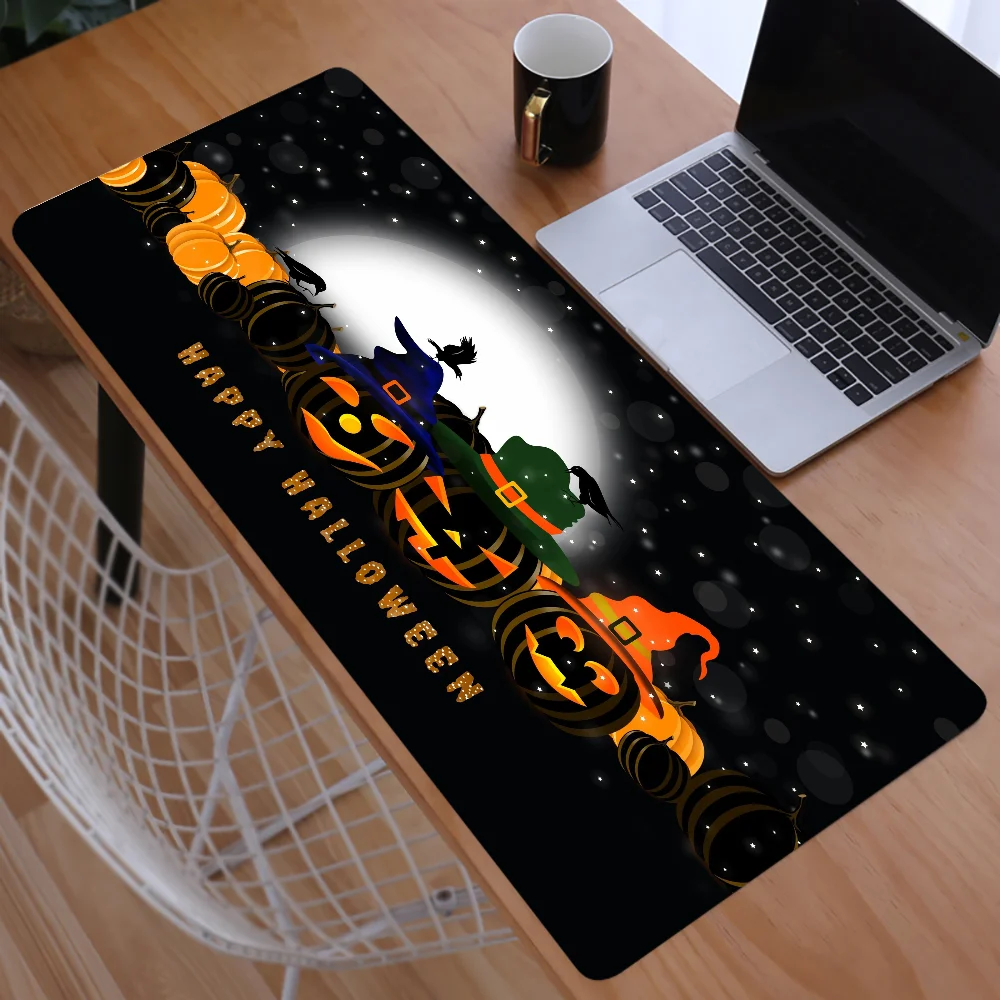 XXL Keyboard Mousepad Office Home Decor Accessories Halloween Pumpkin Bat Rubber Desk Mat Extended Gaming Mousepad Big Mousepad