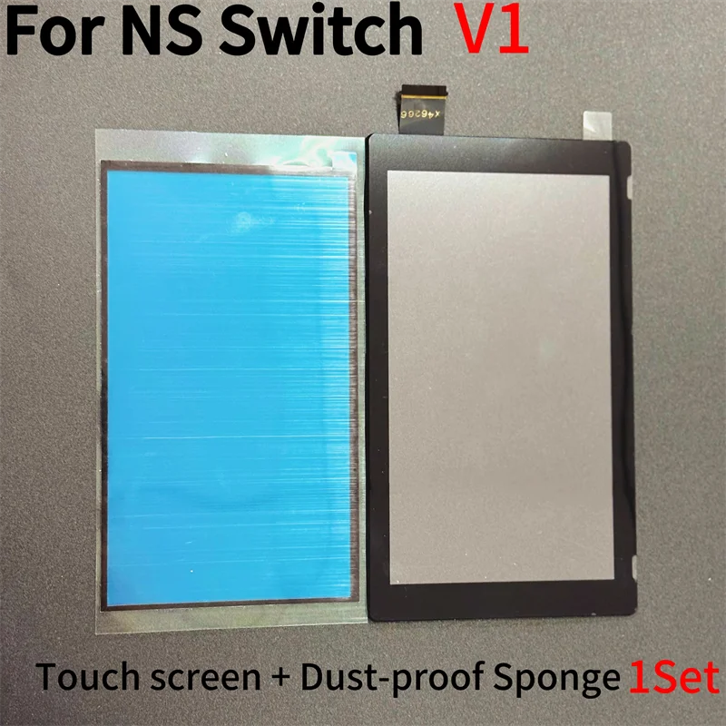1-2pcs for NS Nintend Switch V1 Touch Screen Digitizer +Dust-proof Sponge Adhesive Strips Sticker Replacement for NS Switch