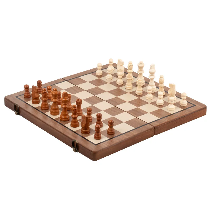 Magnetic Wooden Folding Chess Set Game Board 39cm*39cm Interior Storage Adult Kids Gift Family Game Chess Board