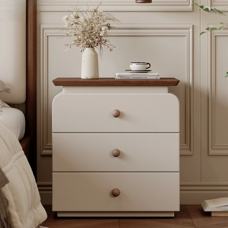 

Bedside table household bedroom small solid wood storage simple modern bucket cabinet integrated