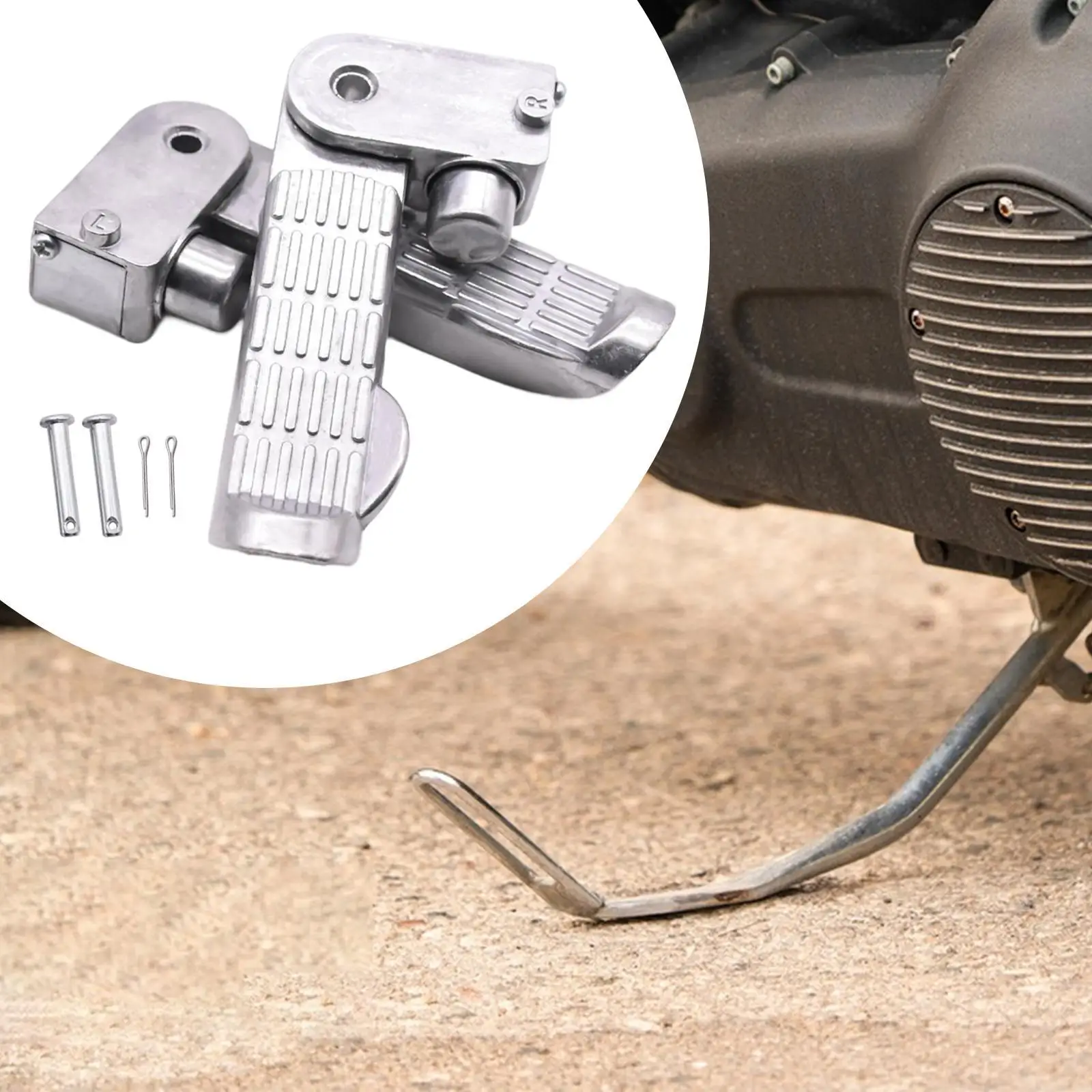 Adjustable Motorbike Foot Pedal Pair Durable Aluminum Alloy Replacement Pegs Universal Fit for Motorcycle Dirt Bike
