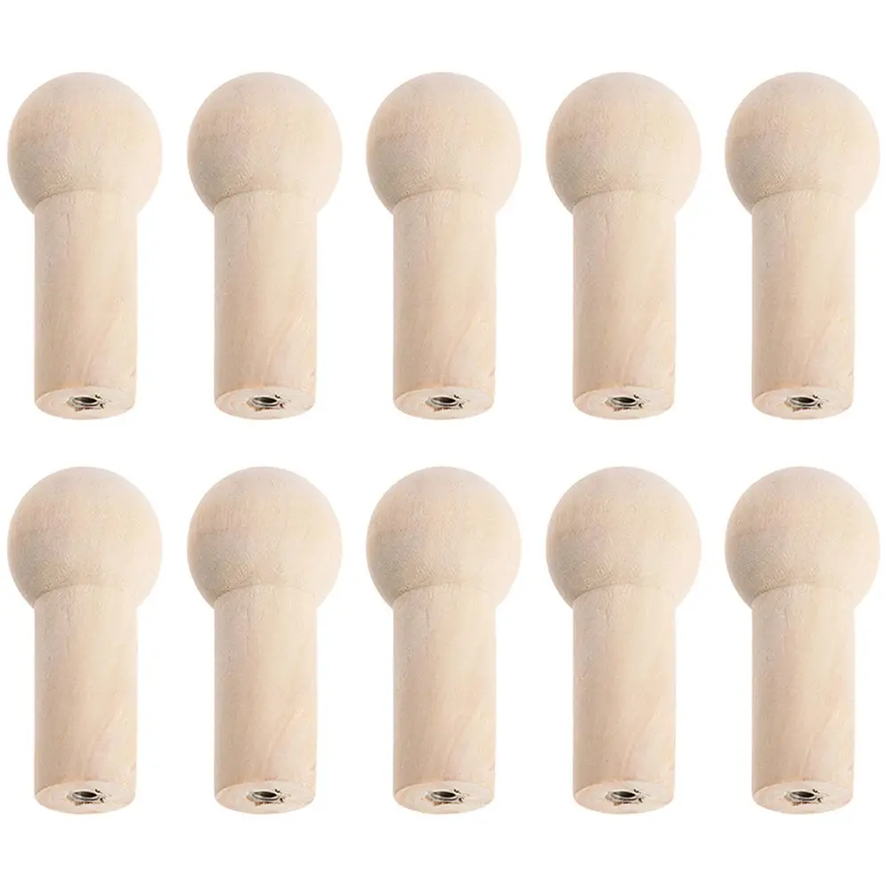 

10 Pcs Wooden Hooks Pegs Coat Hanger Unfinished Accessories DIY Natural Grain Screw Nut Clothes Rack Modern Family
