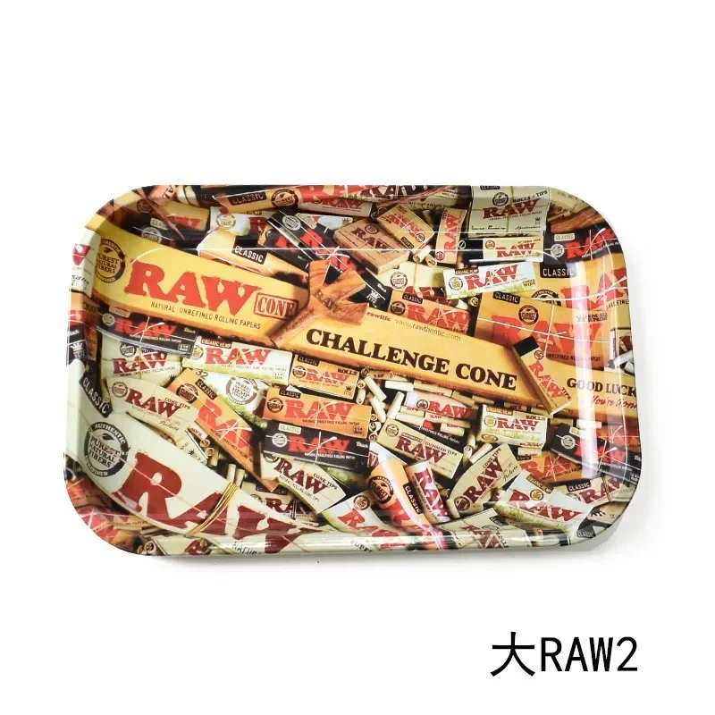 Colorful Metal Rolling Tray Tobacco Plate Cigar Smoking  Accessories Sundries Storage Container 180*125mm