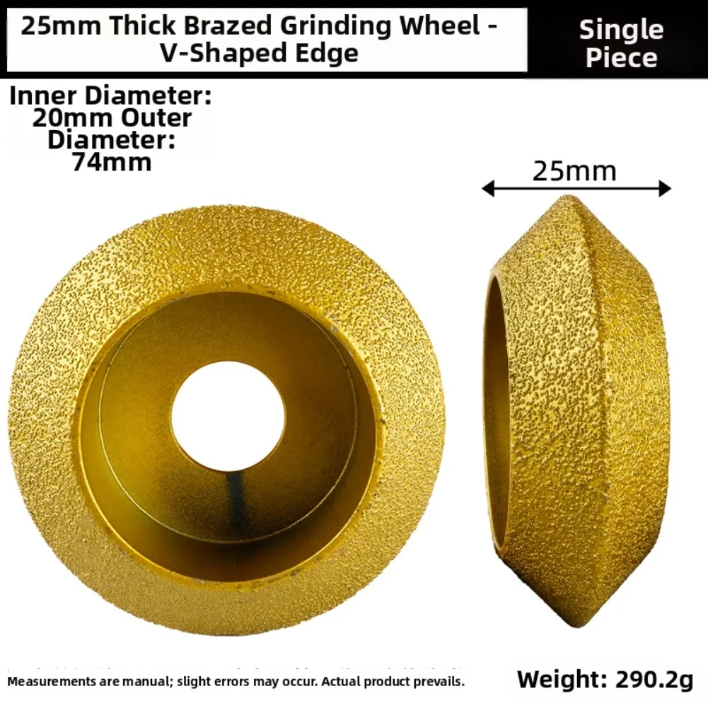 75mm for v Shape Grinding Wheel Dry Vacuum Brazed for Marble for granite Quartz Artificial Stone Glass Edging and Profiling