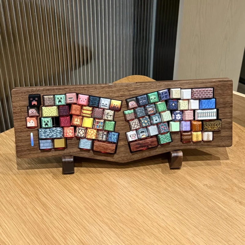 Owlab Spring Alice Mechanical Keyboard Kit Tri-Mode Wireless Hot-swap RGB GASKET Walnut Office Gaming GX67 MAX Keyboard VIA QMK