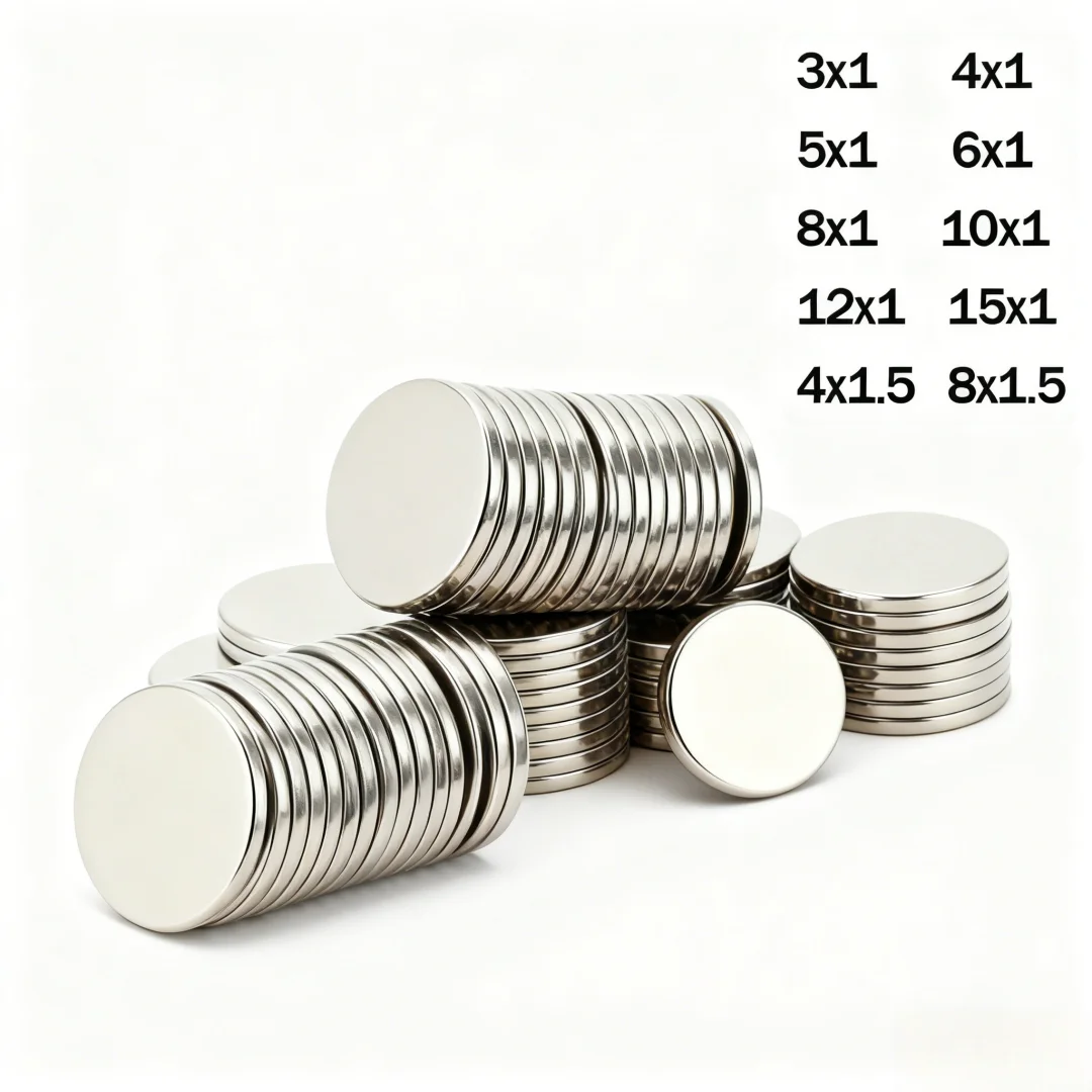 Imán súper fuerte N35 redondo magnético NdFeB potente imán de neodimio imanes de disco imanes de refrigerador ﻿   5X1 10X1 12X1 15X1MM