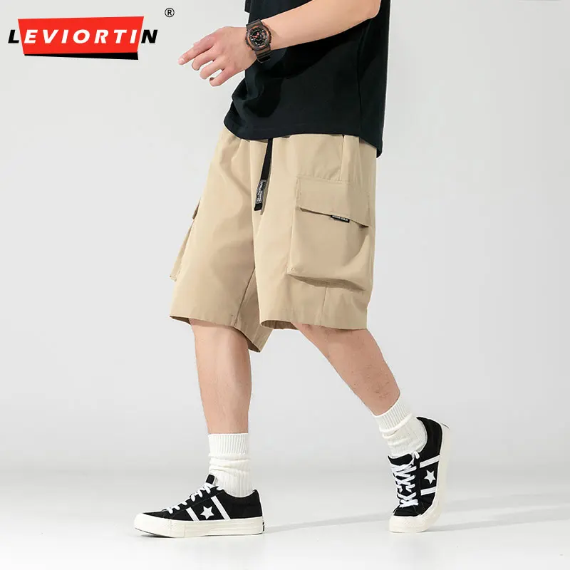 

2025 НОВЫЕ мужские шорты рабочей одежды с двумя карманами — летние свободные шорты-карго средней длины с прямыми штанинами, 5 дюймов