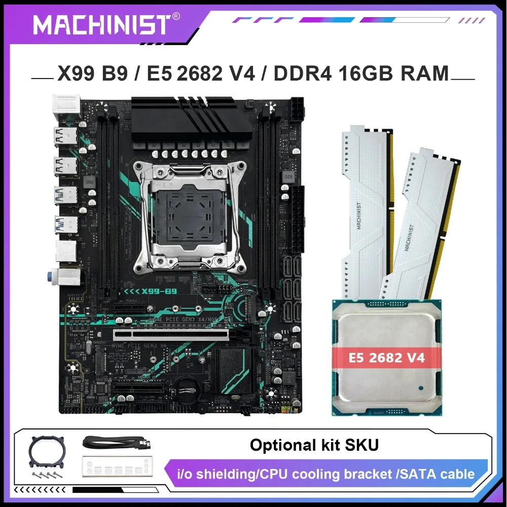 B9 X99 MACHINIST  Motherboard  LGA 2011-3 Xeon E5 2682 V4 Processor CPU combo And 16GB DDR4 RAM kit USB3.0