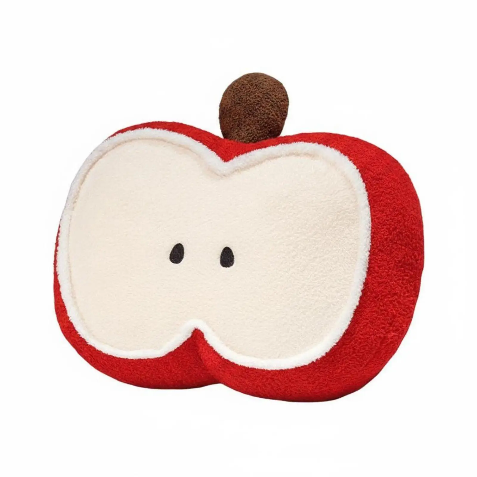 Plush Cartoon Cushion Pillow Apple Shape Decorative Throw with Zipper for Bed Chair Sofa