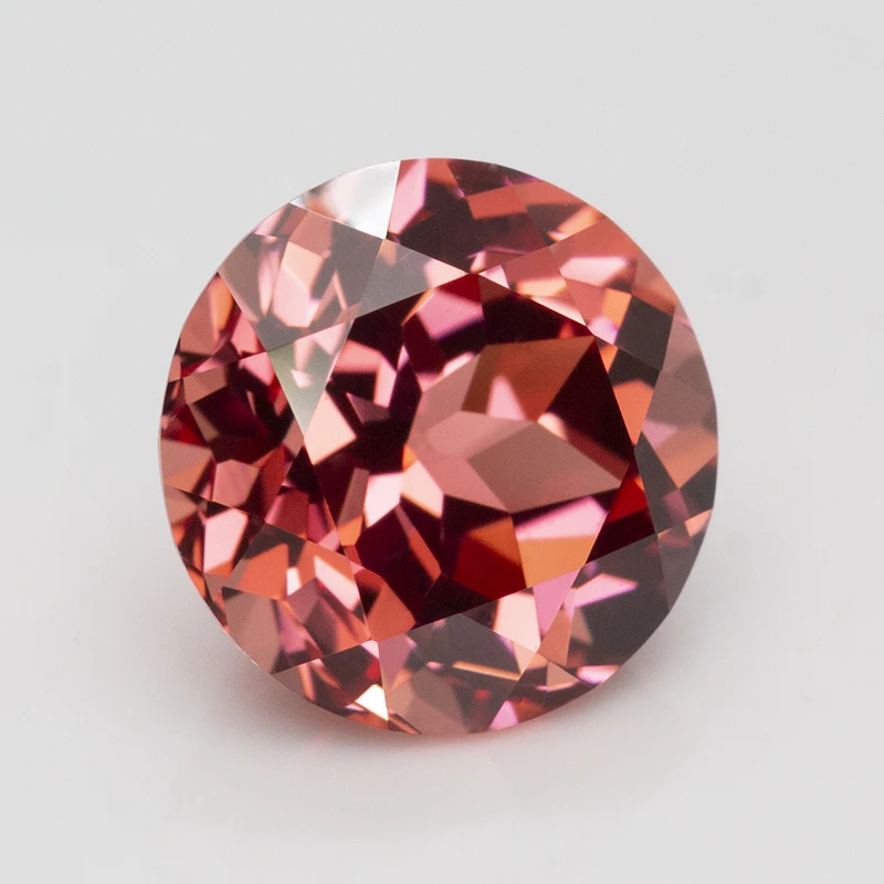 

Top Round Cut Lab Grown Padparadscha Gemstone Sunset Color Lab Created Sapphire Gems With AGL Certificate