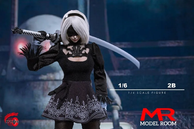 TF TOYS TF01 1/6 مقياس 2B فتاة فستان رئيس نحت تأثيري الملابس الدعائم صالح 12 ''TBL S10D أنثى الجندي عمل الشكل الجسم الدمى #6