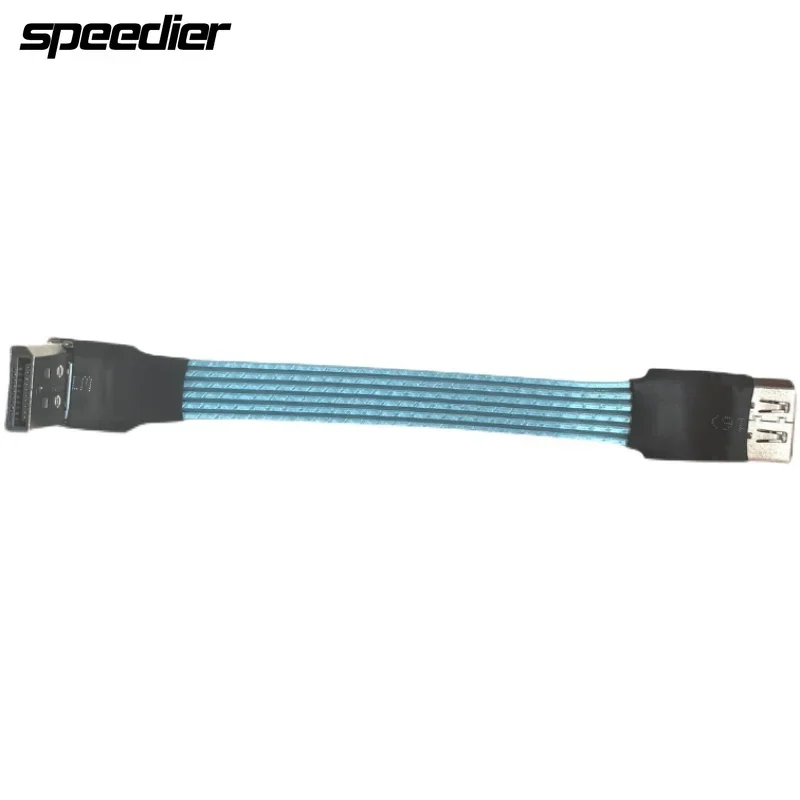 

New Blue Displayport V1.4 Flat Ribbon Extension Cable Male To Female Shield FPC DP To DP1.4 HDR/DSC Extender For GPU Video Card