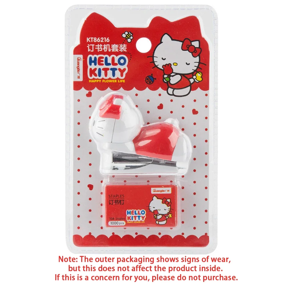 Hot Sanrio Hello Kitty Nietmachineset Kawaii Kt Kat Studentenmateriaal Testpapier Mini Bindmachine Schoolkantoorartikelen Meisjes Cadeaus