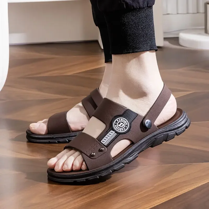 Sandálias de praia antiderrapantes masculinas, sapatos impermeáveis, luxo, estilo coreano, PVC, ao ar livre, baratas, liberação, número H 41, verão, 2022