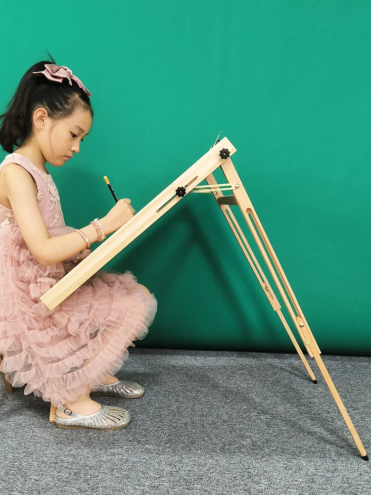 Wooden easel integrated painting board, portable, wooden handheld sketching