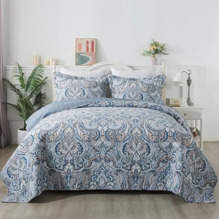 

Size Quilt Set Quilt 3 Pieces Lightweight Cotton Bedspread Soft Bedding Set for All Season Reversible Coverlet Bedding Set Size