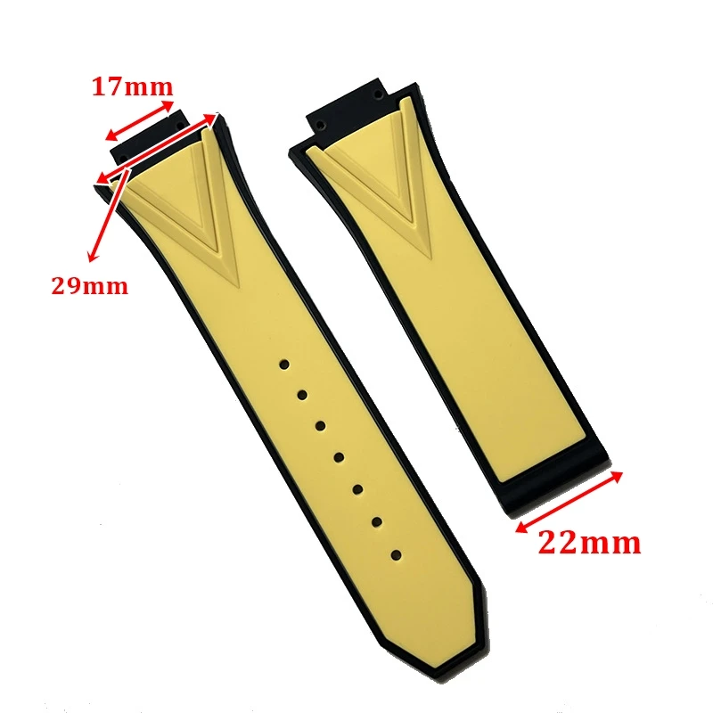 29X17X22mm ل الانفجار الكبير Unico Sang Bleu سلسلة حزام ساعة اليد لينة سيليكون الفرقة المطاط سوار ملحق معصمه