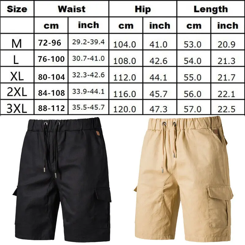 Zomer Cargo Short Heren Camouflage Knopen Losse Casual Multi-Pocket Baggy Shorts Streetwear Hiphop Militaire Tactische Shorts