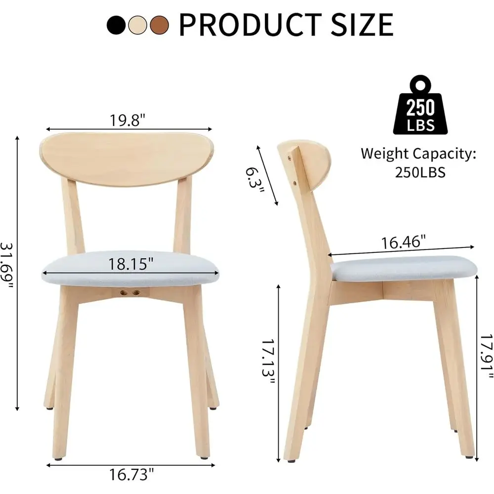 3-Piece 31.5 in Small Round Dining Table Set, Circle Kitchen Dining Set for 2 for Small Spaces/Apartment, Compact Mid-Century Mo