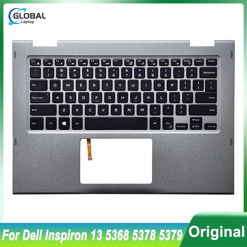 

Original New US/LA Keyboard for Dell Inspiron 13 5368 5378 5379 0JCHV0 Laptop Palmrest Upper Top Cover with Backlit Replacement