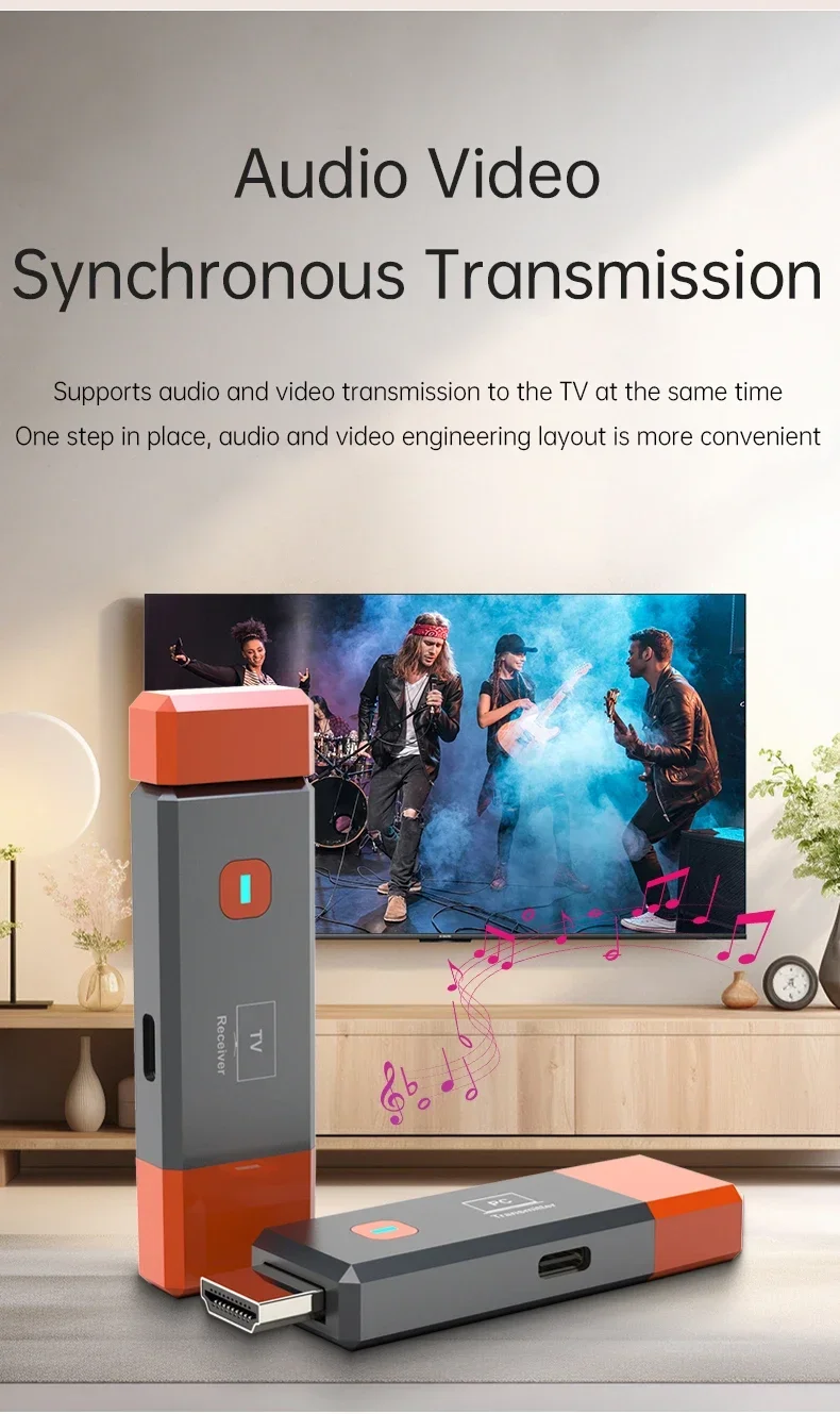 50M Wireless Video Sender Empfänger HDMI-Kompatibel Extender TV Stick Bildschirm Spiegel Adapter Schalter DVD PC Zu TV projektor – Detail 7