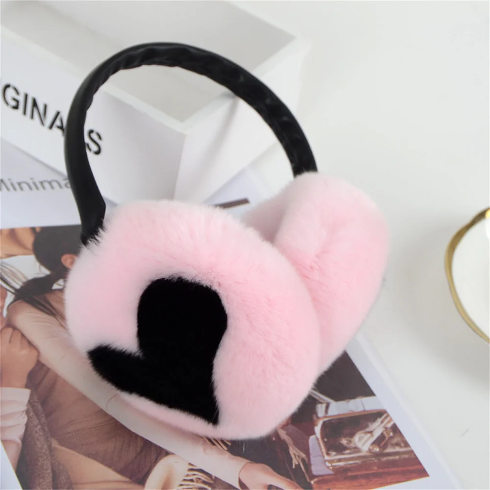 Netural 100% Rex Rabbit Fur Earmuffs Fashion Women Warm Russia Winter Real Fur Earmuffs Children Ear Cover Earlap Girl