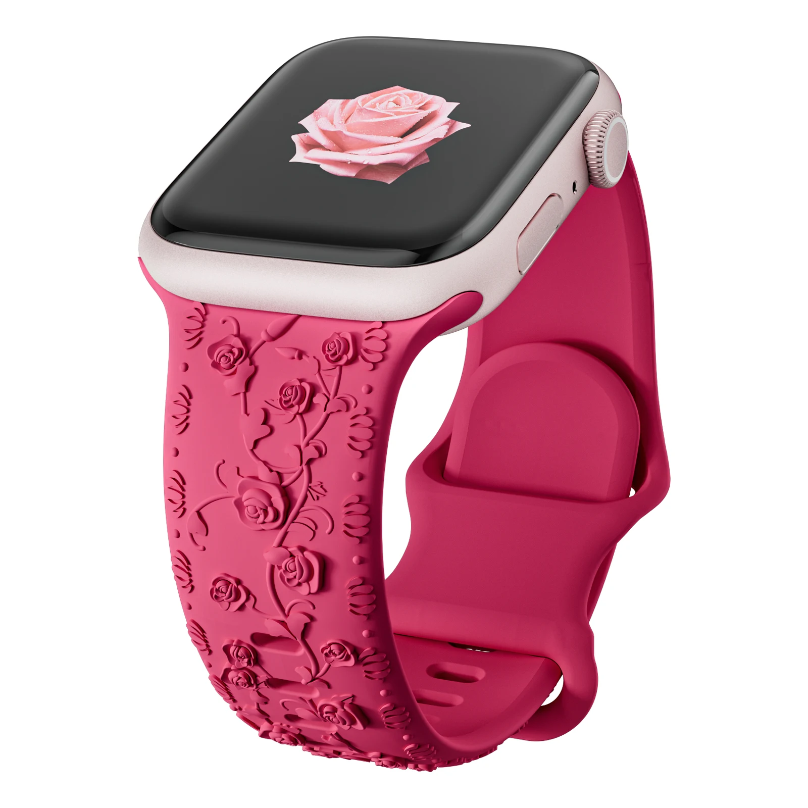 Für Apple Watch Armband 42mm 41 40 45mm 49mm 44mm Blumen-Gravur Armband Correa für iWatch Series 12 11 10 9 7 SE 6 8 Ultra4 – Detail 15