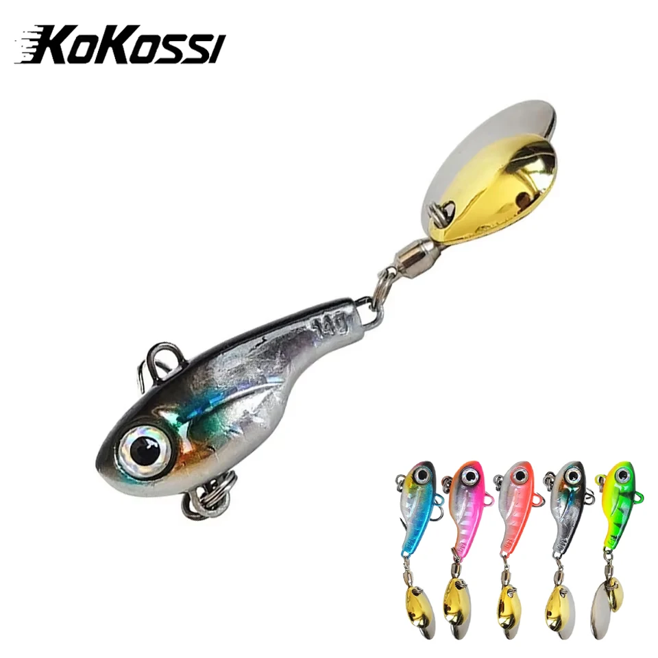 KoKossi New Rotating Sequin 5g-20g VIB Bait Fish Bait Thorn Metal Bait Vibration Double Sequin Artificial Simulation Fish Lure