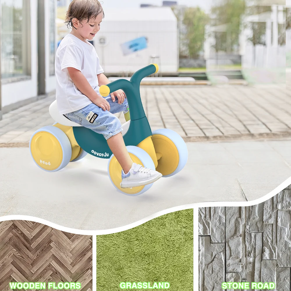 UBRAVOO Baby Balance Bike Toys, Baby Walker, Toddler Balance Bike 10-36 Month Ride On Toy Birthday Gift with 4 Wheels, No Pedal