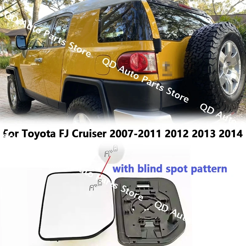 

Car With Heated Convex Mirror Glass With Blind Spot Pattern Large Field Blue/White Lens For Toyota FJ Cruiser 2007-2013 2014