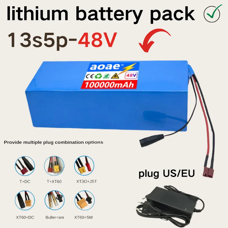 100%18650Original 13s5p 48V Lithium Battery Pack 100000mAh 250W-2000W Citycoco mountain bikes Motorized Scooter Batteries