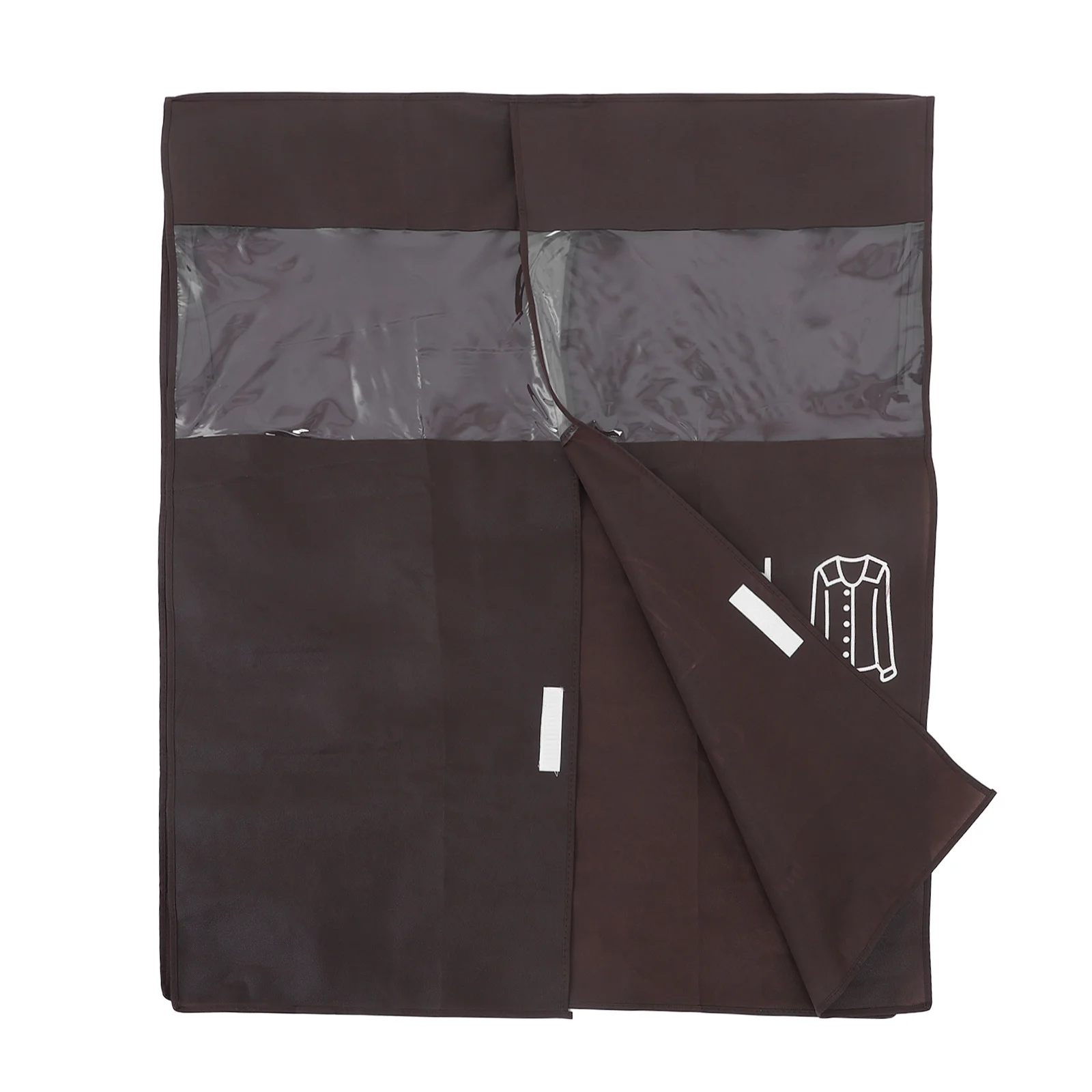 

Garment Bag Cover Non-Woven Fabric Coffee Dustproof Clothes Storage Bag Water Resistant Clear Window Garment Bags for Storage