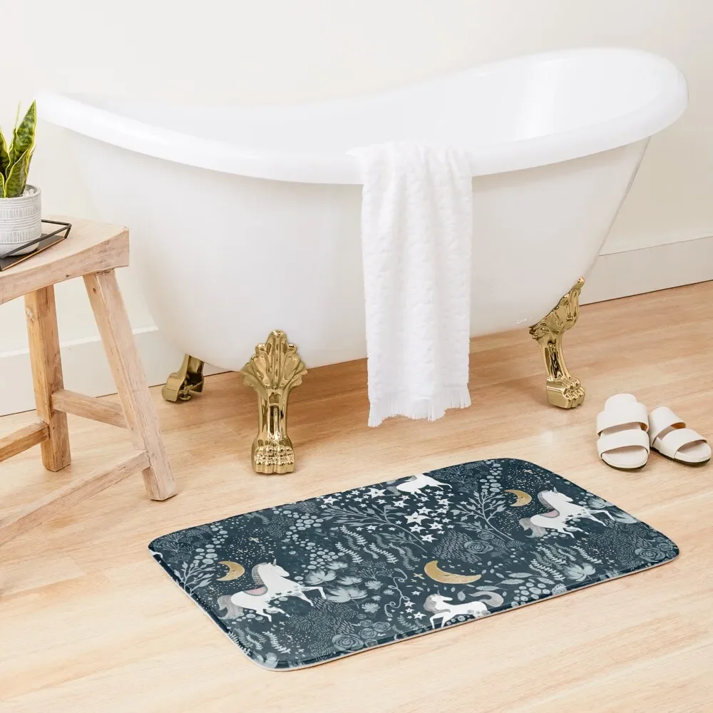 

Unicorns Fields - Moody Blue Bath Mat Bathroom Shower Bathroom Slip Mat