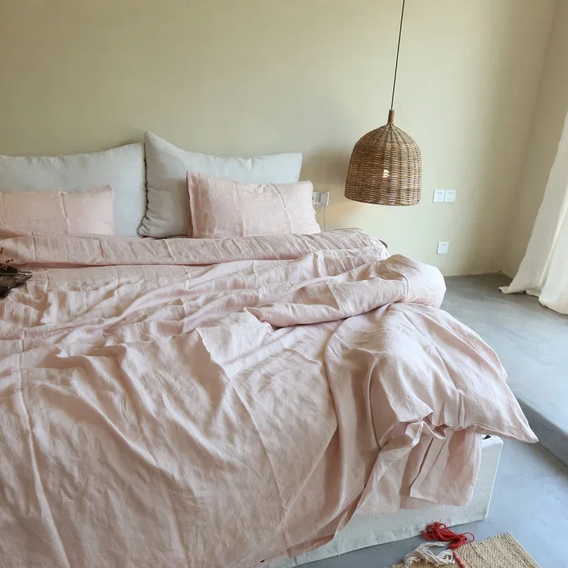 

Pure Linen Duvet Cover Black Quilt Queen/King Size Quilt Covers 220x240 High Quality Sofa Bed Cover