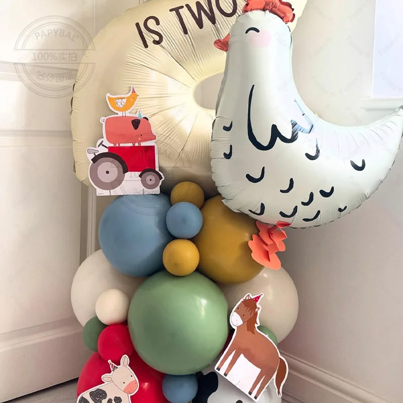 30 قطعة مزرعة المشي بالونات على شكل حيوانات مجموعة بالون اللاتكس الملون للأطفال حفلة عيد ميلاد زينة لعبة الهيليوم Globos هدية