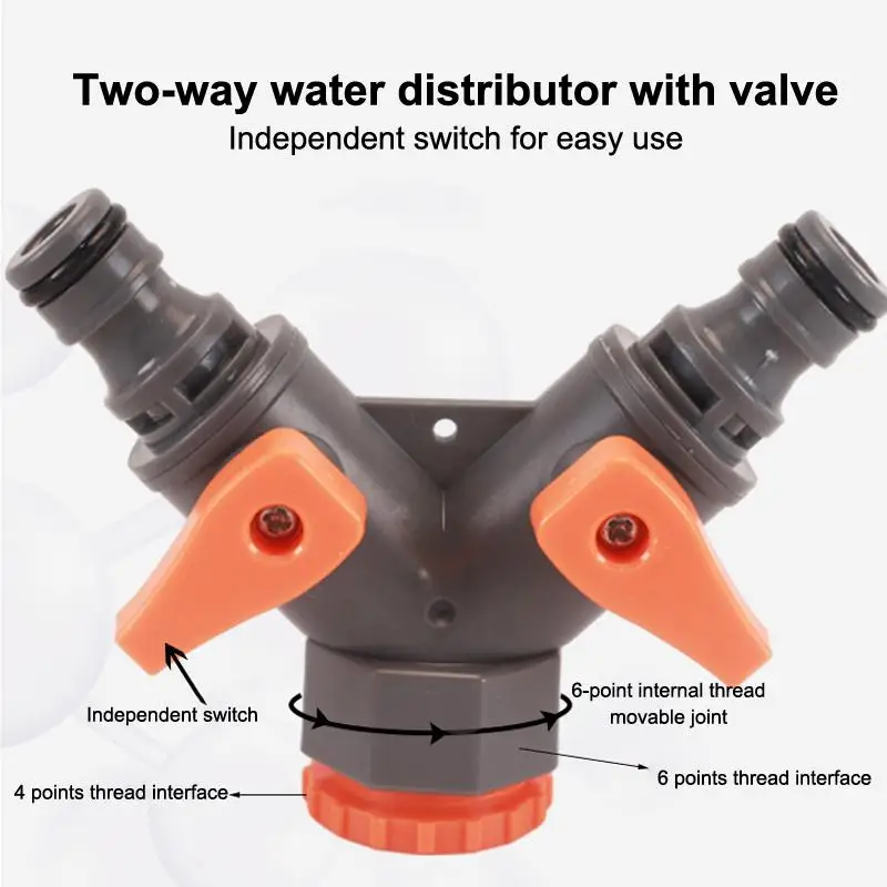 Garden Hose Splitter Y-Type Watering Connector Garden Tap For Outdoor Tap And Faucet