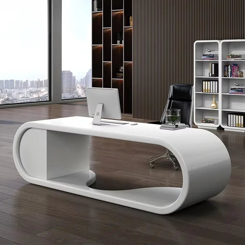 Modularer Manager-Schreibtisch Moderner Büro-Schreibtisch mit Schubladen Computer-Schreibtisch Luxuriöser Holz-Lackiertisch Bürostuhl