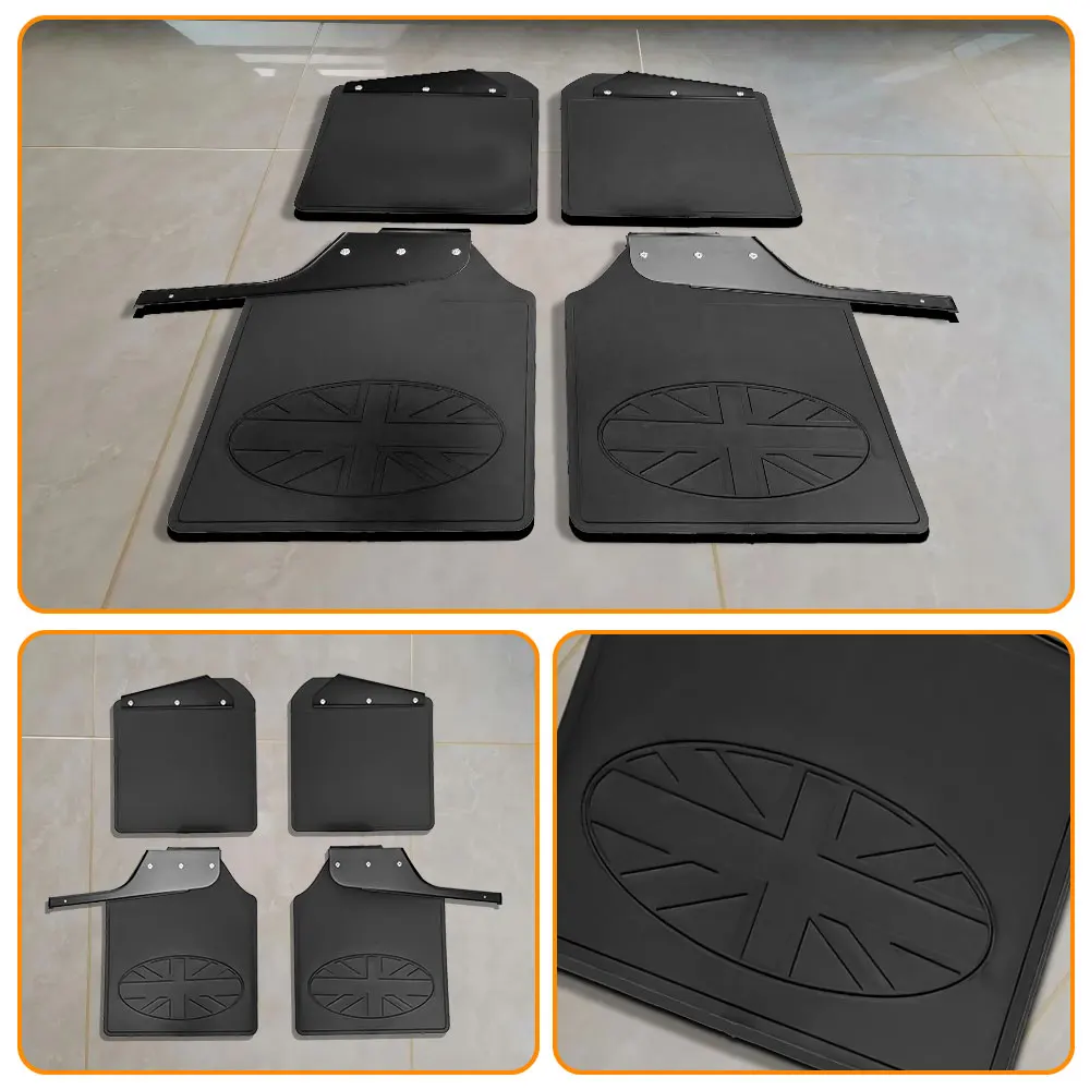 Błotniki przednie i tylne do Land Rover Defender 110, czarne plastikowe chlapacze, osłony przeciwbłotne, błotniki samochodowe