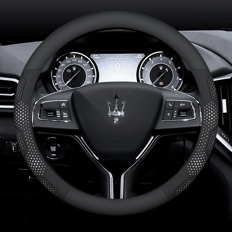 Car Chamois Steering Wheel Cover For Maserati Levante Ghibli MC20 MC12 Quattroporte GranTurismo Automotive Interior Accessories