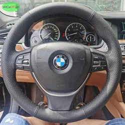 Car Steering Wheel Braid Cover For BMW F10 F11 2009-2017 F12 F13 2018-2017 F01 F02 Soft Leather Auto Interior Accessories