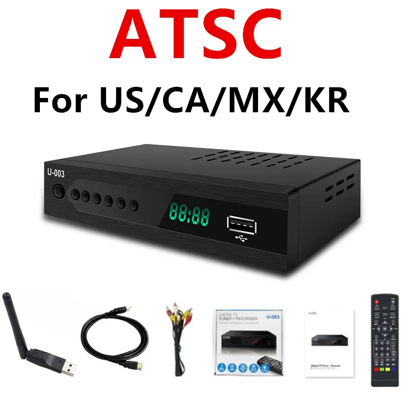 US/CA/MX Digital TV Converter ATSC HD TV Live with Recording&Playback Media Player Set-top Box Free Digital Channels TV Tuner