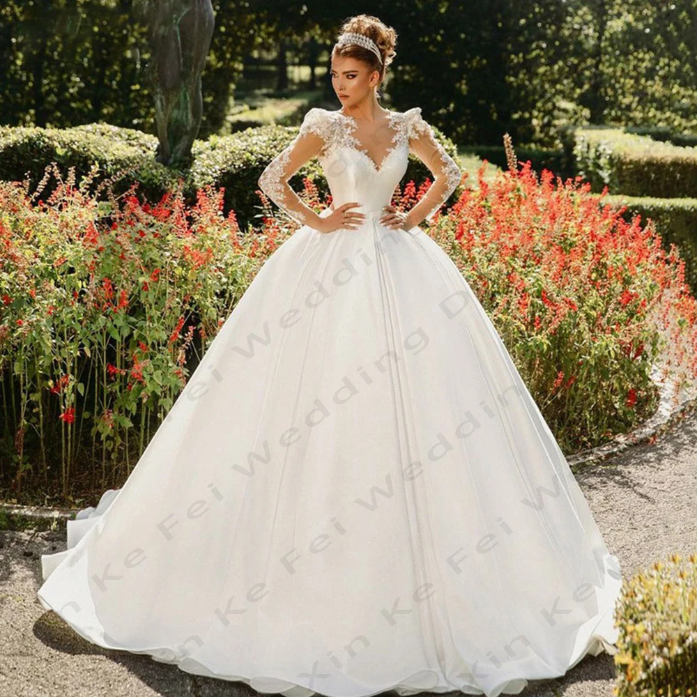 Robe de Mariée de Luxe en Dentelle à Manches sulfpour Femme, Tenue de Forme Trapèze Personnalisée, Idéale pour ixFormelle, 2025