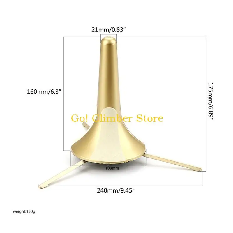 Q84C حامل البوق المحمول معدن أسود 3 أرجل حامل البوق حامل ثلاثي الأرجل معدني قابل للفصل لتخزين وعرض البوق #6