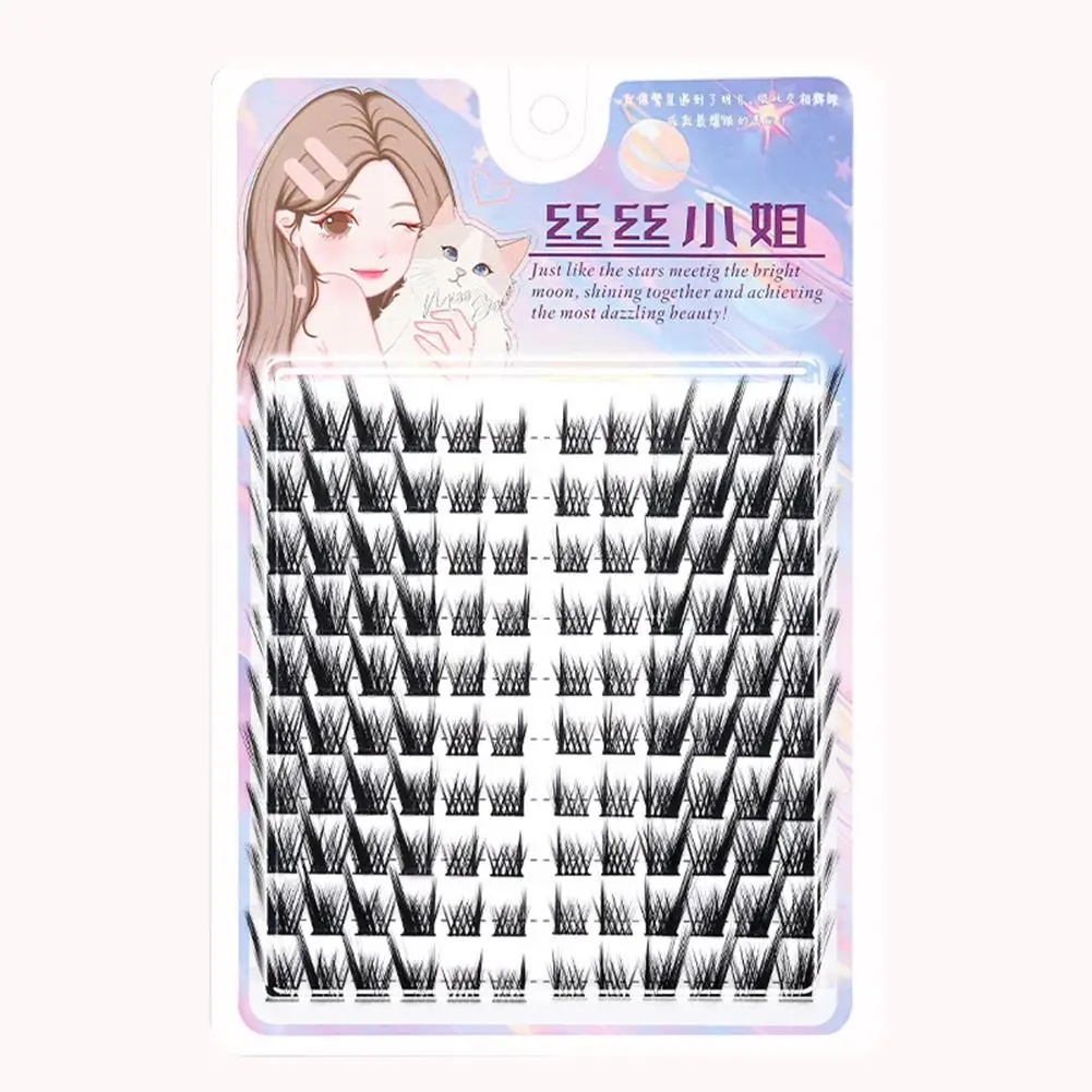 Fox Baby Straight Black False Eyelashes Natural Simulation Makeup Eyelashes Thick Single Tool Extension False Cluster Lashe E3Z9